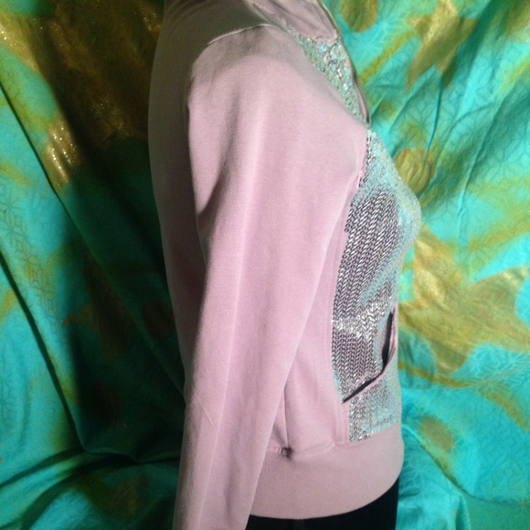 NWT BCBG SEQUINED HOODIE SM - Picture 5 of 8